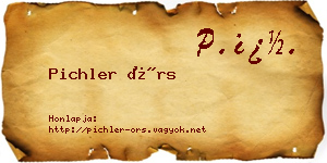 Pichler Örs névjegykártya